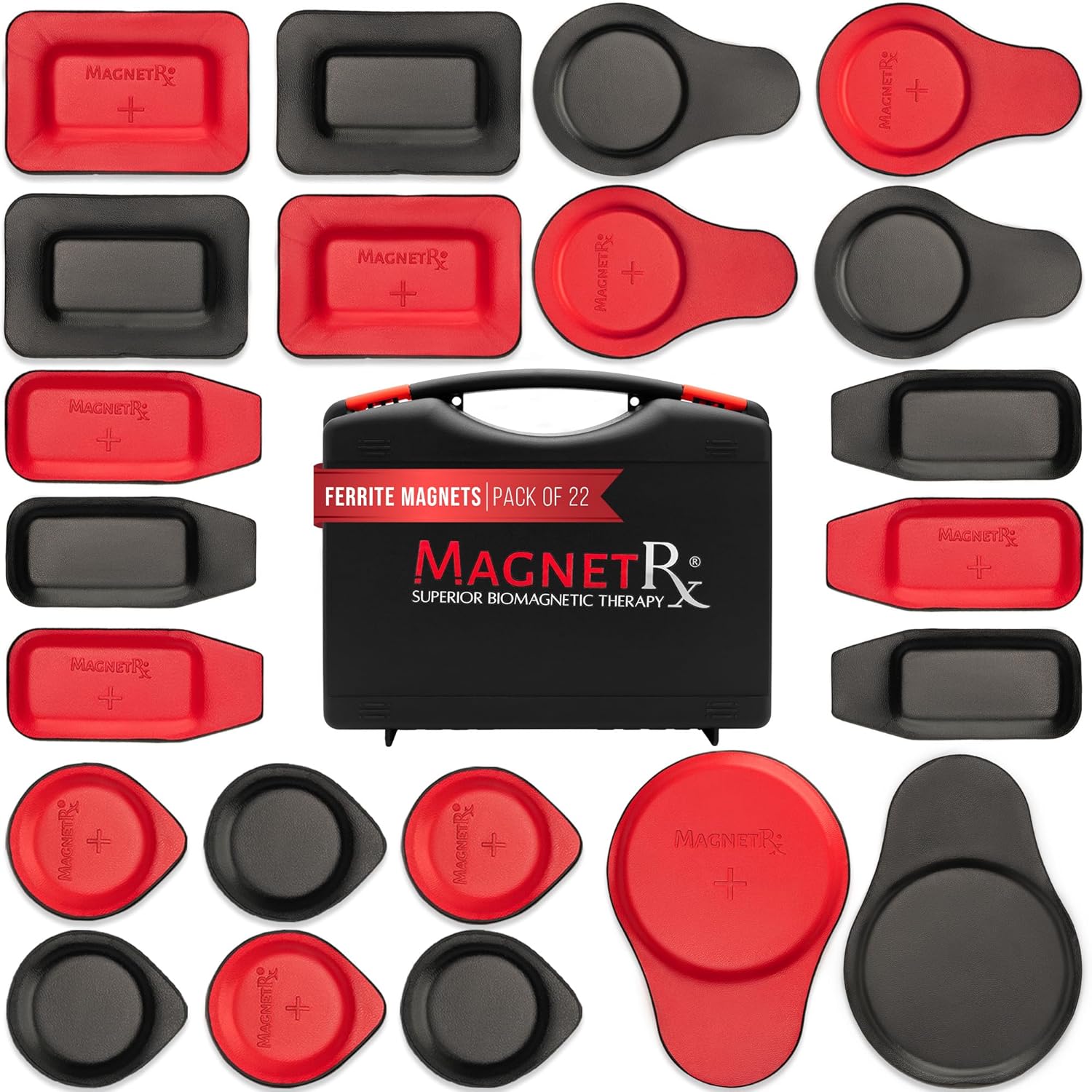 MagnetRX® Biomagnetic Therapy Magnets Kit – Imanes para Biomagnetismo Médico – Dr Goiz Bio Magnet Pair for Biomagnetism Magnets Therapy – Assorted Round & Rectangular 2500-5200 Gauss (22 Mixed Units)